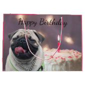 おもしろいなパグの誕生日 ラージペーパーバッグ (裏面)