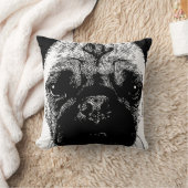 おもしろいなパグの顔 クッション (ブランケット)