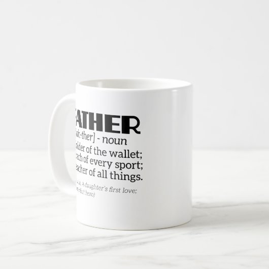 おもしろいなパパ定義コーヒー・マグのコーチの父の日 コーヒーマグカップ (正面左)