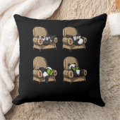 おもしろいなパンダくまの本の読書動物 クッション (ブランケット)