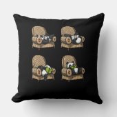 おもしろいなパンダくまの本の読書動物 クッション (正面)