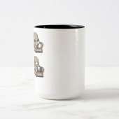 おもしろいなパンダくまの本の読書動物 ツートーンマグカップ (中央)