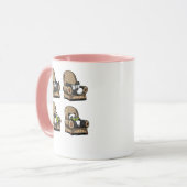 おもしろいなパンダくまの本の読書動物 マグカップ (正面左)