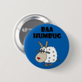 おもしろいなヒツジのBahのばかばかしいクリスマスのしゃれの漫画 缶バッジ (正面&裏面)