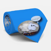 おもしろいなヒツジ年の中国のな(占星術の)十二宮図の青いタイ ネクタイ (ロール)