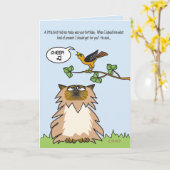 おもしろいなヒマラヤ猫のバースデー・カード カード (黄色い花)