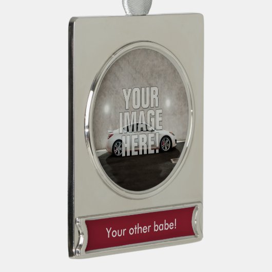 おもしろいなヒュンダイの起源のクーペ-あなたの車を加えて下さい! シルバープレートバナーオーナメント (右)