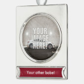 おもしろいなヒュンダイの起源のクーペ-あなたの車を加えて下さい! シルバープレートバナーオーナメント (左)