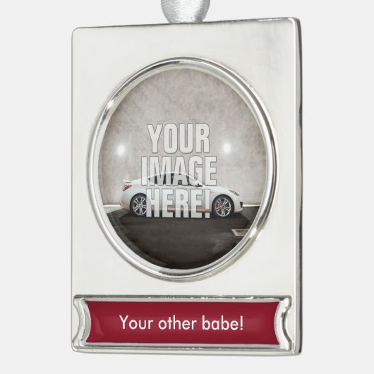 おもしろいなヒュンダイの起源のクーペ-あなたの車を加えて下さい! シルバープレートバナーオーナメント (左)