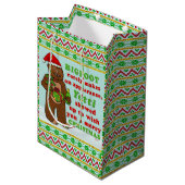 おもしろいなビッグフットのメリークリスマスのサスカッチのしゃれ ミディアムペーパーバッグ (正面アングル)
