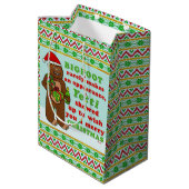 おもしろいなビッグフットのメリークリスマスのサスカッチのしゃれ ミディアムペーパーバッグ (裏面アングル)