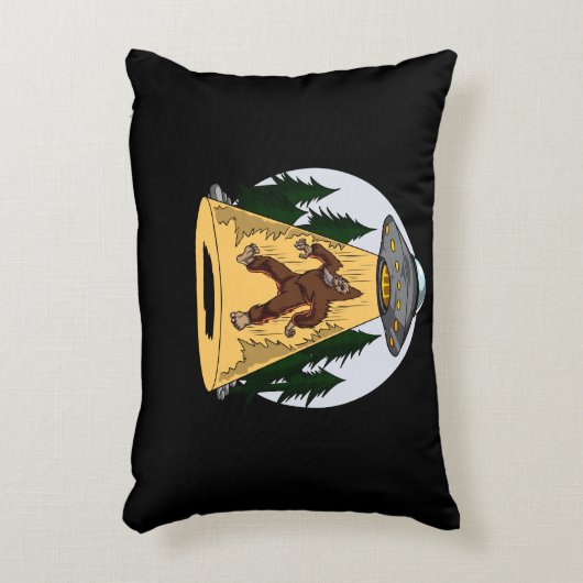 おもしろいなビッグフットの外国の外転の宇宙UFO アクセントクッション (正面(垂直))