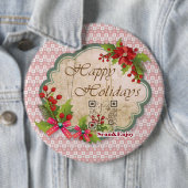 おもしろいなビデオが付いている幸せな休日のヴィンテージボタン 缶バッジ (インサイチュ)