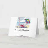 おもしろいなビーチのサンタのクリスマスカード シーズンカード (裏面)