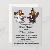 おもしろいなビーバーの結婚式の漫画 インビテーションポストカード (正面/裏面)