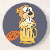 おもしろいなビーバーの飲むビール コースター (正面)