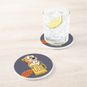 おもしろいなビーバーの飲むビール コースター (側面)