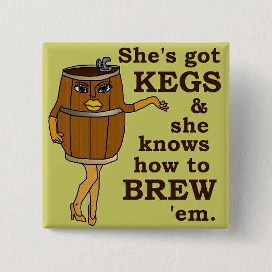 おもしろいなビールまたはワインの醸造業者のビール醸造所 缶バッジ (正面)