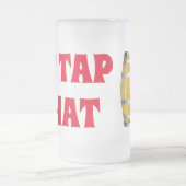 おもしろいなビール樽"私は叩きますそれを" フロストグラスビールジョッキ (中央)