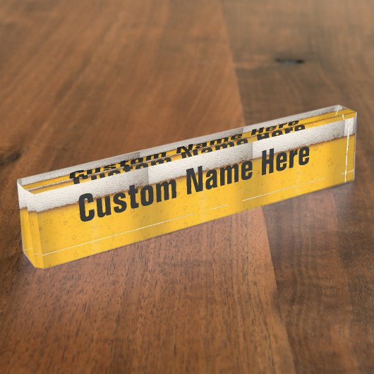 おもしろいなビール泡 デスクネームプレート (側面)