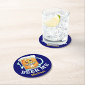 おもしろいなビール私笑った漫画の名前をカスタムする ラウンドペーパーコースター (インサイチュ)