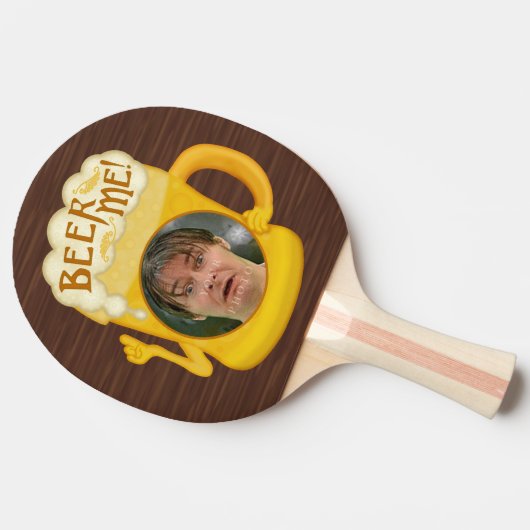 おもしろいなビール私飲むユーモア|のパーソナライズな写真 卓球ラケット (横)