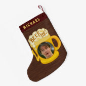 おもしろいなビール私飲むユーモア|の名前をカスタムするの写真 スモールクリスマスストッキング (裏面 (吊り時))