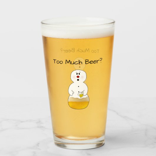 おもしろいなビール雪だるまのパイントガラス タンブラーグラス (ドリンク正面)