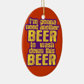 おもしろいなビール飲むこと セラミックオーナメント (右)