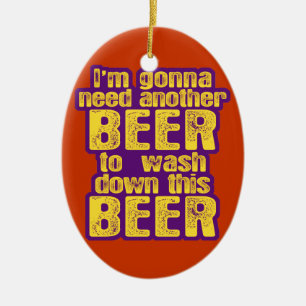 おもしろいなビール飲むこと セラミックオーナメント