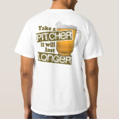 おもしろいなビール飲むユーモア Tシャツ (裏面)