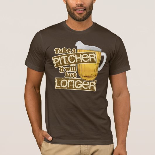おもしろいなビール飲むユーモア Tシャツ (正面)