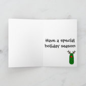 おもしろいなピクルスのクリスマスのトナカイの漫画 シーズンカード (内部)