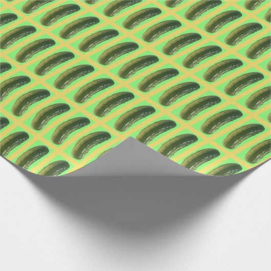 おもしろいなピクルスの包装紙-クリスマスのピクルス ラッピングペーパー (角)