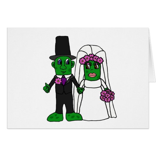 おもしろいなピクルスの新郎新婦の結婚式の芸術 (正面横)