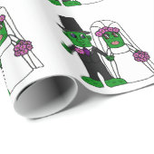 おもしろいなピクルスの新郎新婦の結婚式の芸術 ラッピングペーパー (ロールコーナー)