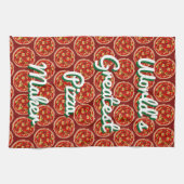 おもしろいなピザプリントの台所皿タオルのギフトのアイディア キッチンタオル (横)