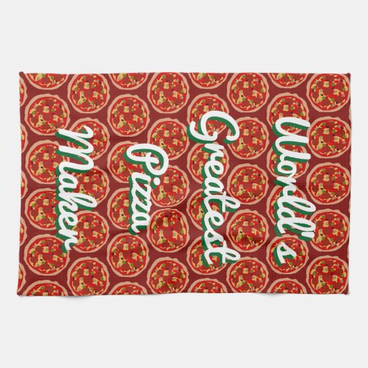 おもしろいなピザプリントの台所皿タオルのギフトのアイディア キッチンタオル (横)