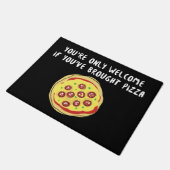 おもしろいなピザ歓迎 ドアマット (アングル)