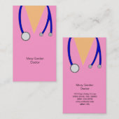 おもしろいなピンクおよび聴診器の医者はごしごし洗います 名刺 (正面/裏面)
