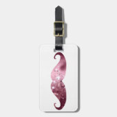 おもしろいなピンクのきらきら光るな髭 ラゲッジタグ (正面縦)