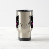 おもしろいなピンクの髭黒猫 トラベルマグ (中央)