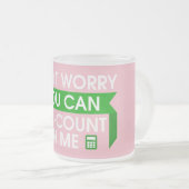 おもしろいなピンクは私で説明できます心配しません フロストグラスマグカップ (正面右)