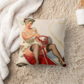 おもしろいなピンナップの女の子 クッション (ブランケット)