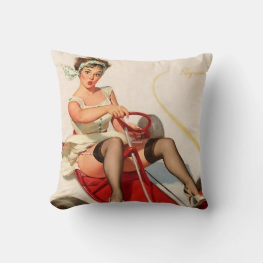 おもしろいなピンナップの女の子 クッション (正面)