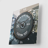 おもしろいなフィットネスのヴィンテージの体育館の所有者かユーザー スクエア壁時計 (傾斜)