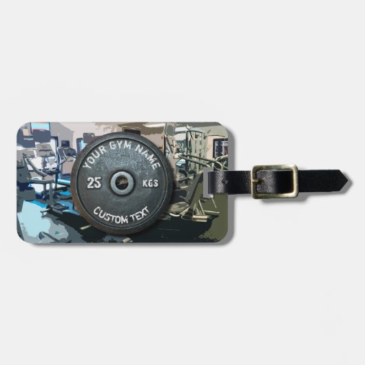 おもしろいなフィットネスのヴィンテージの体育館の所有者かユーザー ラゲッジタグ (正面横)