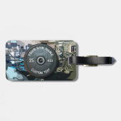 おもしろいなフィットネスのヴィンテージの体育館の所有者かユーザー ラゲッジタグ (裏面横)