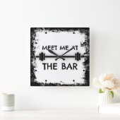 おもしろいなフィットネスの引用文: バーで私に会って下さい スクエア壁時計 (ホーム)