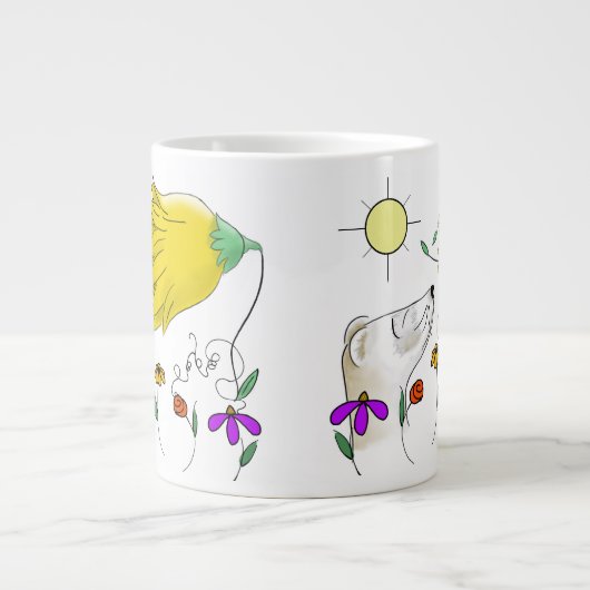 おもしろいなフェレットの顔 ジャンボコーヒーマグカップ (正面)